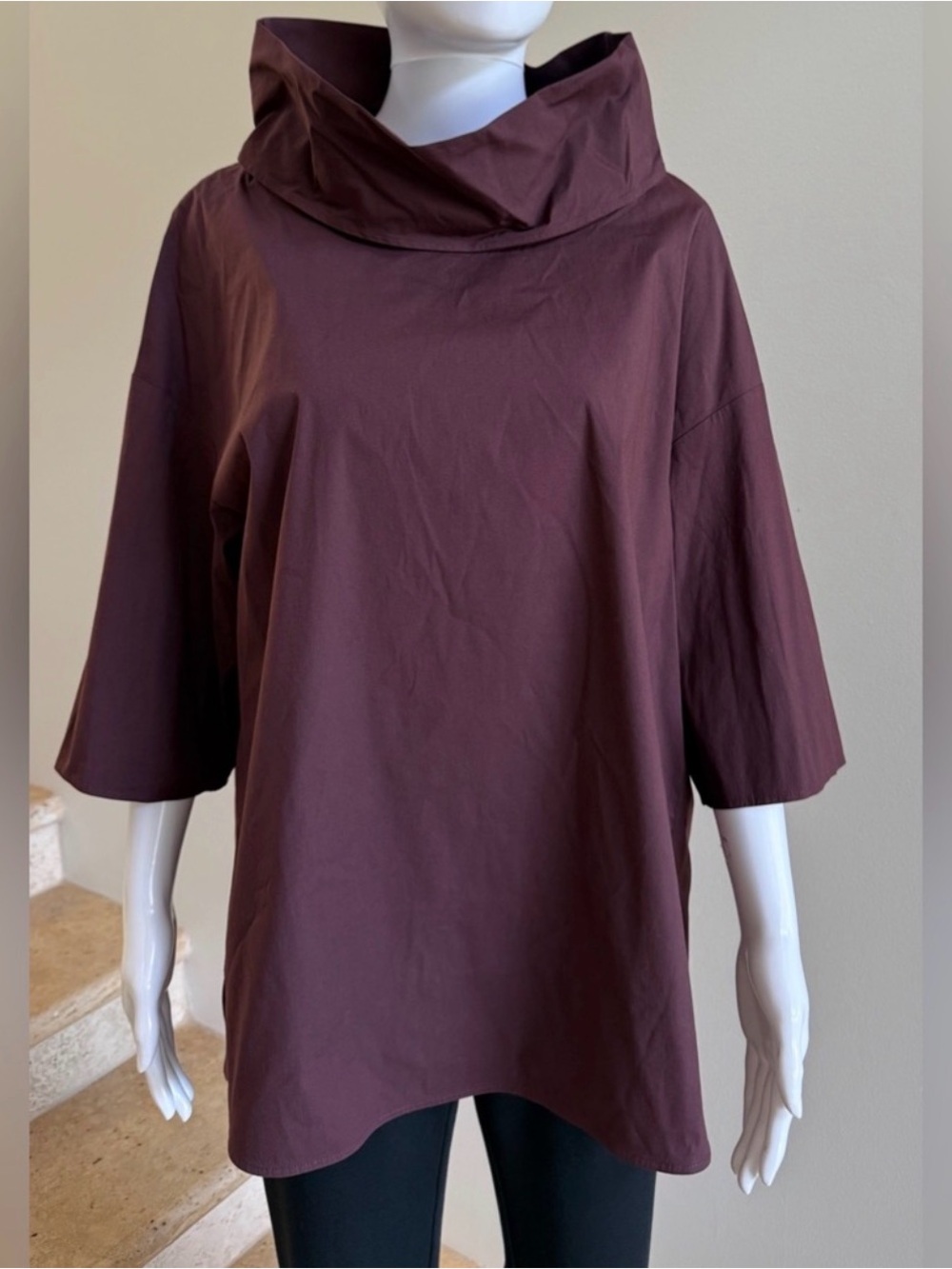 COS Funnel Neck Tunic Top - Brownish Plum NWOT